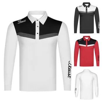 Одежда для гольфа, мужская футболка, летняя спортивная одежда для гольфа, рубашки с коротким рукавом, дышащие рубашки поло сухой посадки для мужчин
