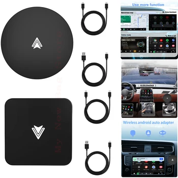 Подключаемый к беспроводной сети ключ Carplay Auto Mini AI Box, совместимый с Bluetooth, Smart Plug and Play, Wi-Fi 2,4 G 5,8 ГГц для Android 11+