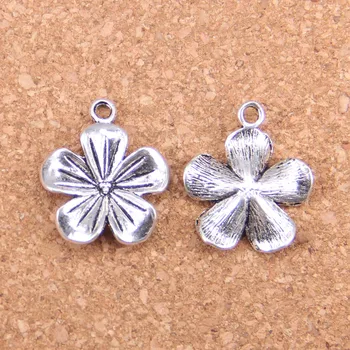 54шт Подвески в виде цветка 18 мм, антикварные подвески, старинные тибетские серебряные украшения, сделай сам для браслета-ожерелья