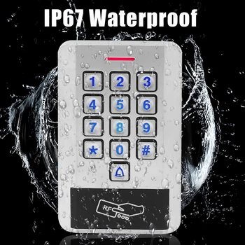 IP67 Водонепроницаемая металлическая клавиатура для контроля доступа с подсветкой, бесконтактная карта 125 кГц, комплект контроля доступа к двери, вход WG26