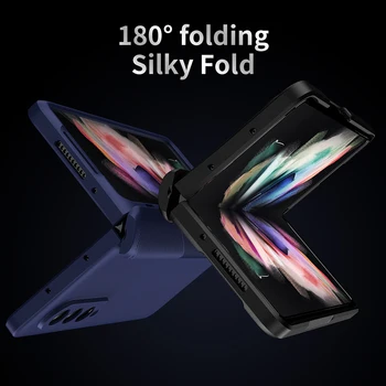 Для Samsung Galaxy Z Fold 3 2 5G Чехол-Петля Полная Защита Ультратонкий со Стеклянной Пленкой Экрана Жесткий Чехол для Samsung Z Fold3