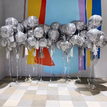 5шт 22-дюймовых 4D диско-металлических воздушных шаров, украшение из лазерной фольги, украшение для свадьбы, Дня рождения, Душа ребенка, гелиевые воздушные шары, принадлежности для вечеринок